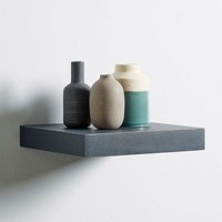 Home Source - Floating Wall Mounted Storage Shelf Wooden 23.5cm cd dvd Book Shelves Matt Grey