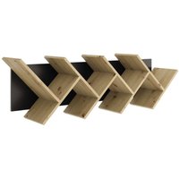 Hanging Geometric Bookshelf Oak and Black FMD