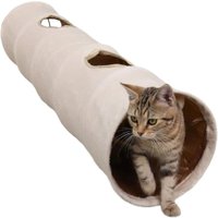 Foldable cat tunnel, crinkly tunnel, play tunnel, 120cm cat toy tunnel with plush ball