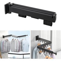 Foldable Indoor Clothes Drying Rack Aluminum Clothes Dryer, 3 Tier Wall Mounted Foldable Clothes Rail for Laundry Room, Bathroom, Living Room and