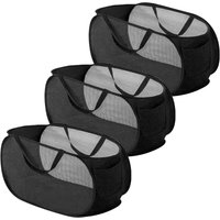 Foldable Laundry Basket, 3 Pieces Pop-Up Collapsible Laundry Basket, Foldable Laundry Baskets, Mesh Laundry Basket, Foldable Laundry Basket with