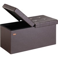 Casaria Foldable Ottoman Chest Bench with Folding Padded Lid 100/131 Litres l Brown