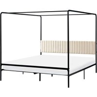Four Poster Bed Metal MIRABEAU 180 x 200 cm (EU Super King) Black