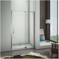 1950mm Height Frameless Pivot 800mm Door Walk in Shower Enclosure 8mm Glass Screen Cubicle with 800x800mm Shower Tray Free Waste