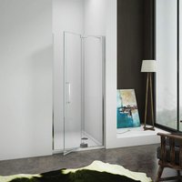 1950mm Height Frameless Pivot 800mm Door Walk in Shower Enclosure 8mm Glass Screen Cubicle with 1100x800mm Shower Tray Free Waste
