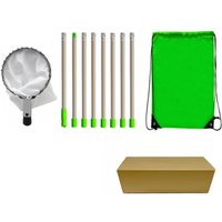 Groofoo - Fruit Picker Pole Tool with Bag Telescoping Adjustable Long Handle Stainless Steel for Apple Orange Tree 3.2meter 8 Section