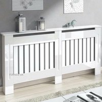 Furneo - Modern High Gloss White Radiator Cover Extra Large