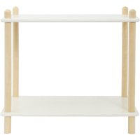 Furniture Hmd - Wooden 2 Tier Shelf Unit Bookshelf Organizer Storage Unit - White and Natural