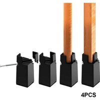 Furniture Risers 4 heavy-duty chair risers, support up to 2300 kg, easy to install, for bed, table, chair (black, 10.2 cm)