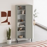 Fwstyle - Modern 5 Tier Curved Ash Green Bookshelf Storage Unit