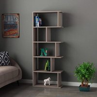 Fwstyle - Modern Design Bookshelf Shelving Unit Mocha Grey Scratch Resistant