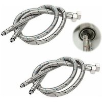 G 3/8 DN6 60 cm long connection hose for faucets, flexible threaded compression water hose 2 piece (1 pair)