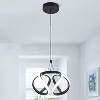 Ganeed - 35W led Chandelier Ceiling Light, Adjustable Hanging Cord, 6000K Cool White, Black Modern Pendant Lighting for Kitchen, Living Room,
