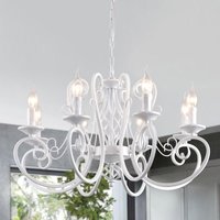 Ganeed - French Country Chandeliers Kitchen Island Candle Iron Chandelier Industrial Vintage Pendant Light Fixture for Farmhouse Dining Room Bedroom