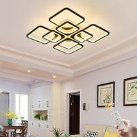Ganeed Modern Ceiling Light Fixture, Dimmable LED Flush Mount Ceiling Chandelier Lighting with Remote, 8-Rectangle Acrylic Ceiling Lamp Fixture for