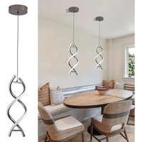 Ganeed - Modern led Pendant Light Fixture, 24W Spiral led Chandelier, Adjustable Island Light Fixture for Living Room Bedroom Kitchen, 1 Pack (6000K