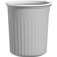 Garbage Container Bin Round Shaped Large Capacity Trash Can with Pressing Ring for Household Gray Small 8L