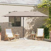 Garden Cantilever Parasol Taupe 372 x 198 x 243 cm Vidaxl