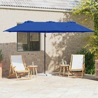 Garden Cantilever Parasol Azure blue 372 x 198 x 243 cm Vidaxl
