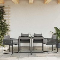Vidaxl - Garden Chairs 4 pcs Black and anthracite 50.5 x 53.5 x 63.5 cm