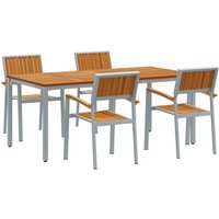Garden Dining Set 5 pcs Grey and brown 180 x 90 x 75 cm Vidaxl