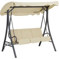 Beliani - Modern Outdoor Swing Beige Seat Pad Polyester Canopy Steel Frame Garbo