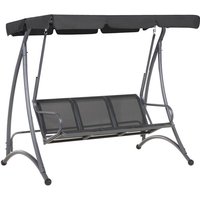 Beliani - Modern Outdoor Swing Black Mesh Seat Polyester Canopy Steel Frame Bogart