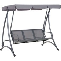 Beliani - Modern Outdoor Swing Grey Mesh Seat Polyester Canopy Steel Frame Bogart
