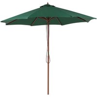 Beliani - Modern Garden Parasol Solid Wood Pole String Mechanism Green Toscana