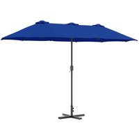 Garden Parasol Blue 370 x 197 x 239 cm Powder-coated steel CFW625818