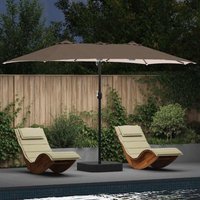 Garden Parasol Taupe 385 x 209 x 244 cm Fabric Vidaxl