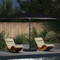 Garden Parasol Black 385 x 209 x 244 cm Fabric Vidaxl