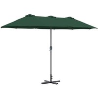 Garden Parasol Green 370 x 197 x 239 cm Powder-coated steel CFW256718