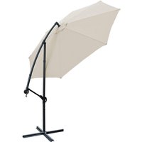 Aquariss - Garden Parasol Sun Shade Patio Banana Cantilever Hanging Umbrella 3m Beige