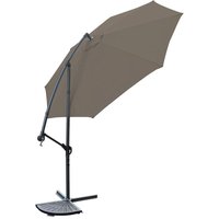Aquariss - Garden Parasol Sun Shade Patio Banana Cantilever Hanging Umbrella 3m Brown