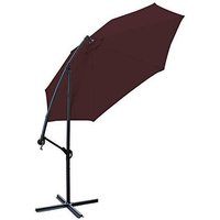 Aquariss - Garden Parasol Sun Shade Patio Banana Cantilever Hanging Umbrella 3m Wine Red