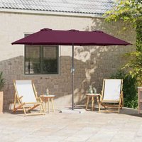Garden Parasol Bordeaux red 370 x 197 x 239 cm Vidaxl