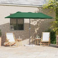 Garden Parasol Green 370 x 197 x 239 cm Powder-coated steel vidaXL