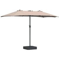 Garden Parasol Taupe 385 x 209 x 244 cm Fabric CFW166417