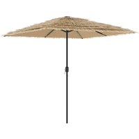 Garden Parasol with LEDs and Steel Pole Brown 248x248x248 cm Vidaxl