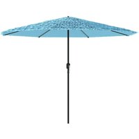 Garden Parasol with Steel Pole Blue 388x388x248 cm Vidaxl