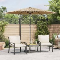 Garden Parasol with Steel Pole Brown 268x268x226 cm Vidaxl