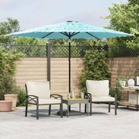 Garden Parasol with Steel Pole Blue 288x288x225 cm Vidaxl