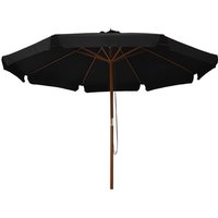 Garden Parasol with Wooden Pole 330 cm Black CFW549342