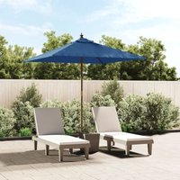 Garden Parasol with Wooden Pole Azure Blue 198x198x231 cm Vidaxl