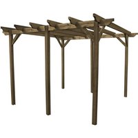 Garden Pergola 6 Posts - Wood - L180 x W780 x H270 cm - Rustic Brown