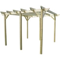 Rutland County Garden Furniture Ltd - Garden Pergola 6 Posts - Wood - L420 x W660 x H270 cm - Light Green