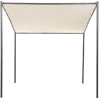 Beliani - Garden Pergola Pavilion 282 x 294 cm Fabric Shade Metal Frame Beige Vimino