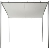 Beliani - Garden Pergola Pavilion 282 x 294 cm Fabric Shade Metal Frame Grey Vimino