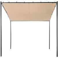 Beliani - Garden Pergola Pavilion 282 x 294 cm Fabric Shade Metal Frame Taupe Vimino
